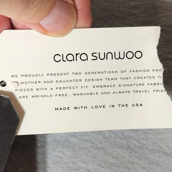 New Clara Sunwoo Knit Pull On Dress Pants Womens 1X Dark Grey Stretch Tapered - Picture 5 of 10